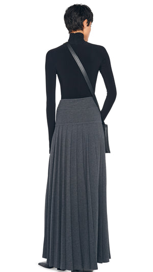 PLEATED LONG SKIRT WITH SLIT #3 Thumbnail