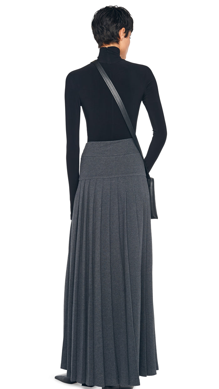 PLEATED LONG SKIRT WITH SLIT #3