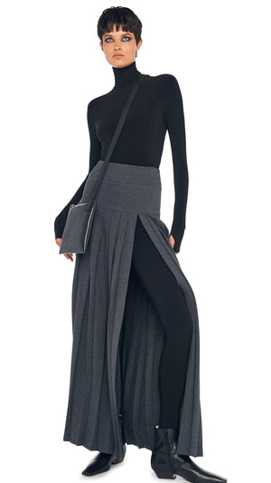 PLEATED LONG SKIRT WITH SLIT #4 Thumbnail