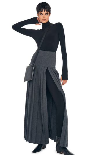 PLEATED LONG SKIRT WITH SLIT #5 Thumbnail