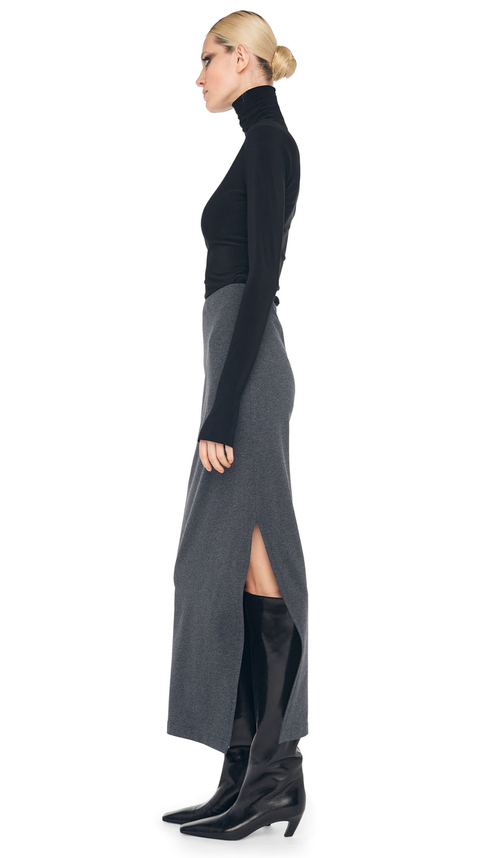 SIDE SLIT MIDCALF SKIRT #2