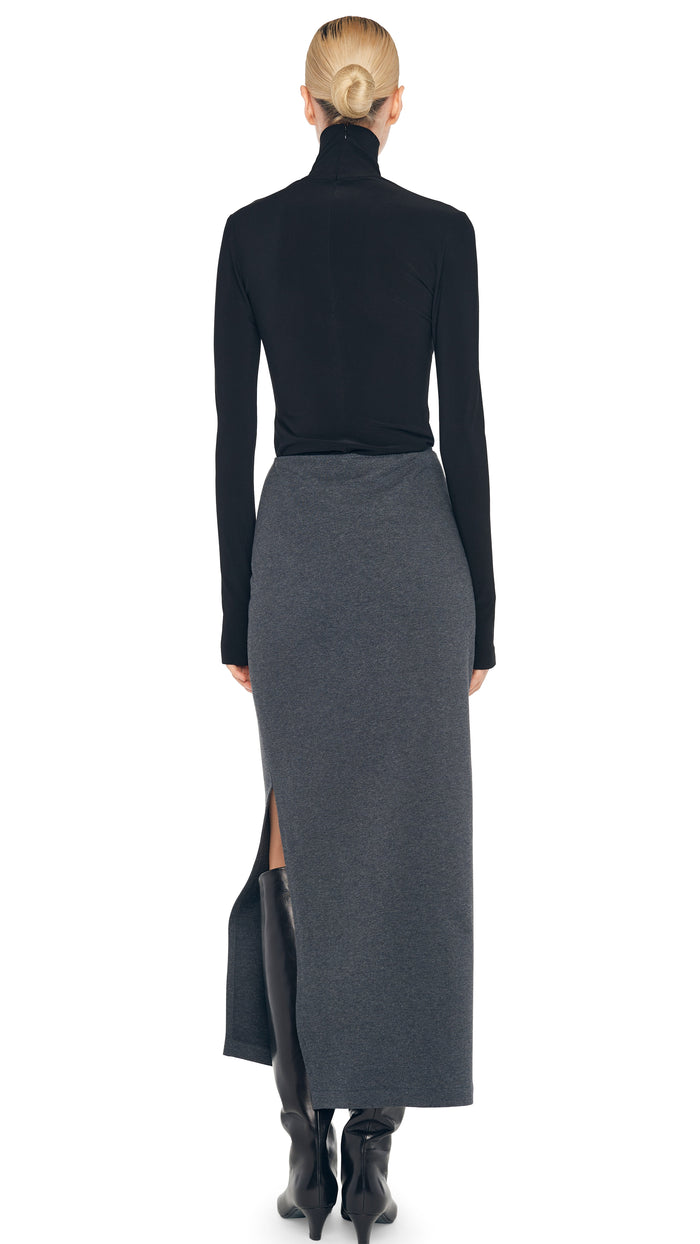 SIDE SLIT MIDCALF SKIRT #3