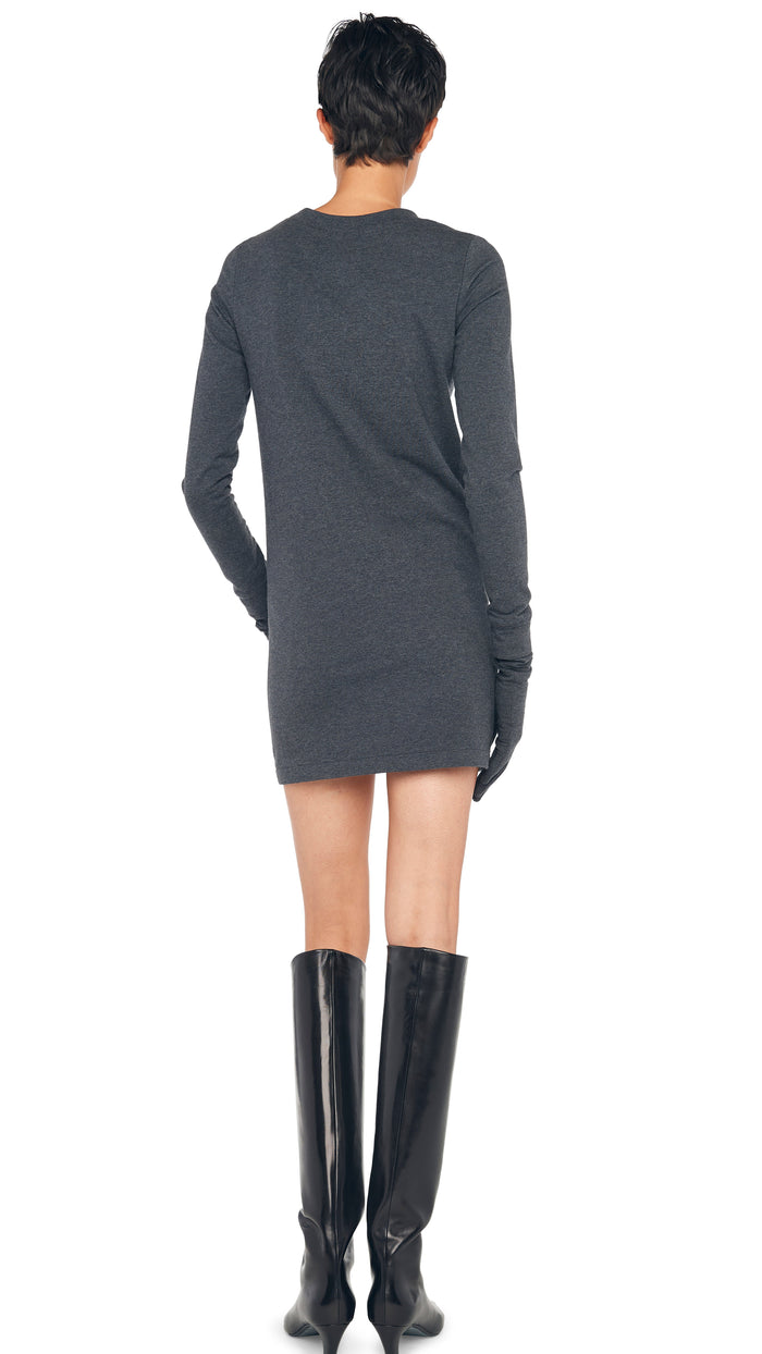 LONG SLEEVE TAILORED TERRY MINI DRESS #3