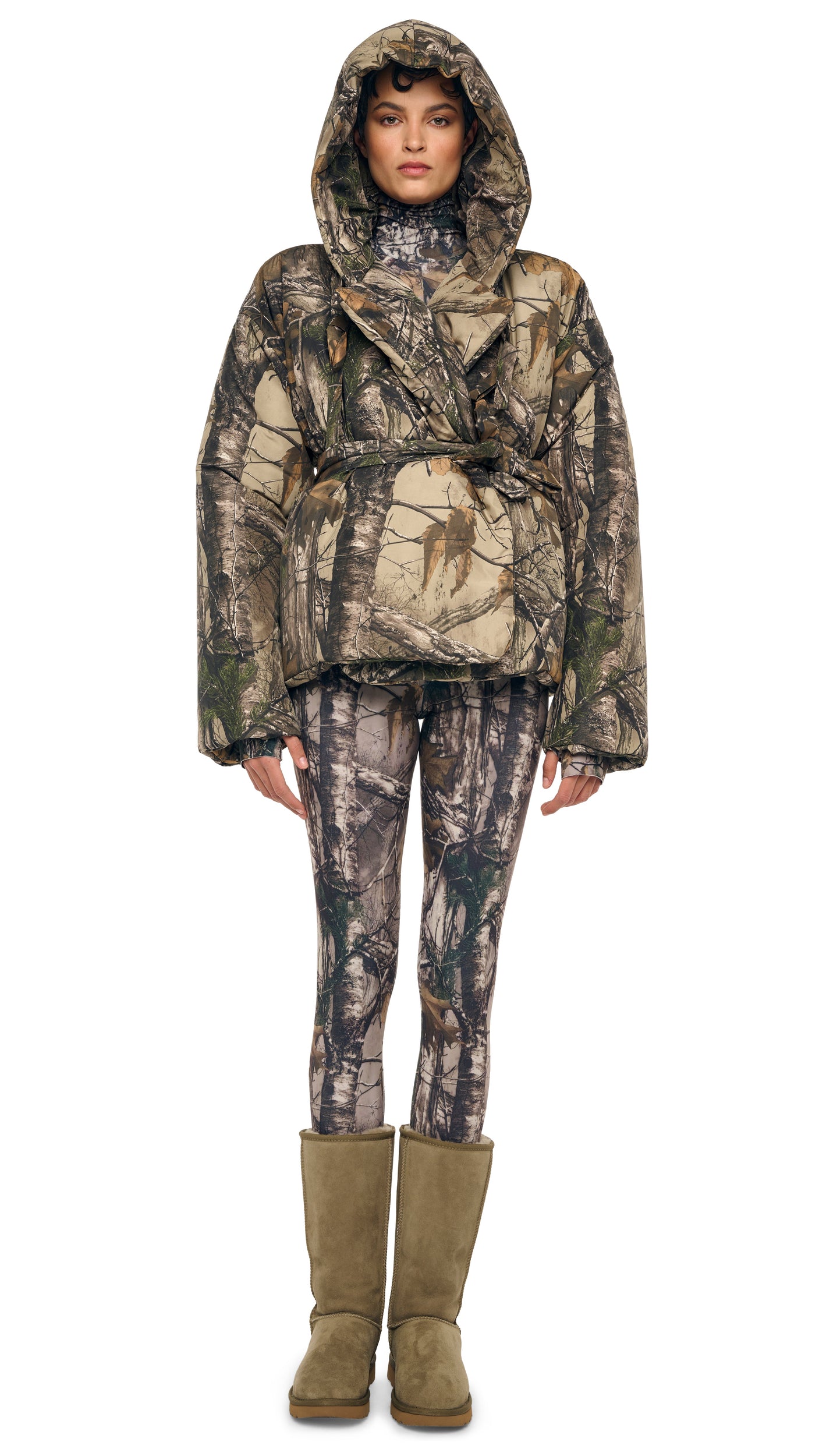Jacket Sleep Tree HOODED SLEEPING BAG JACKET W/ DRAWSTRINGS – Trees – Norma Kamali