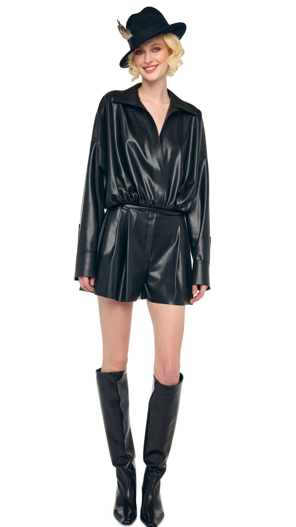 MENS PLEAT SHORT – Black – Norma Kamali