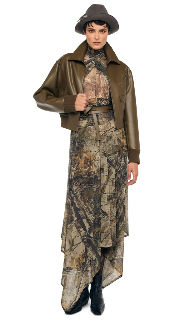 MENS ZIP FRONT CLASSIC CROPPED JACKET – Bark – Norma Kamali