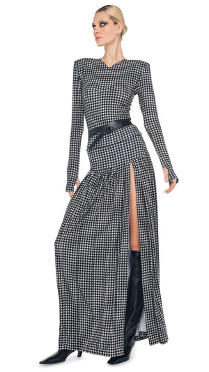 PLEATED LONG SKIRT WITH SLIT #8 Thumbnail