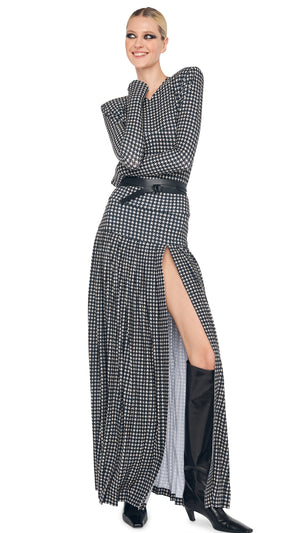 PLEATED LONG SKIRT WITH SLIT #6 Thumbnail