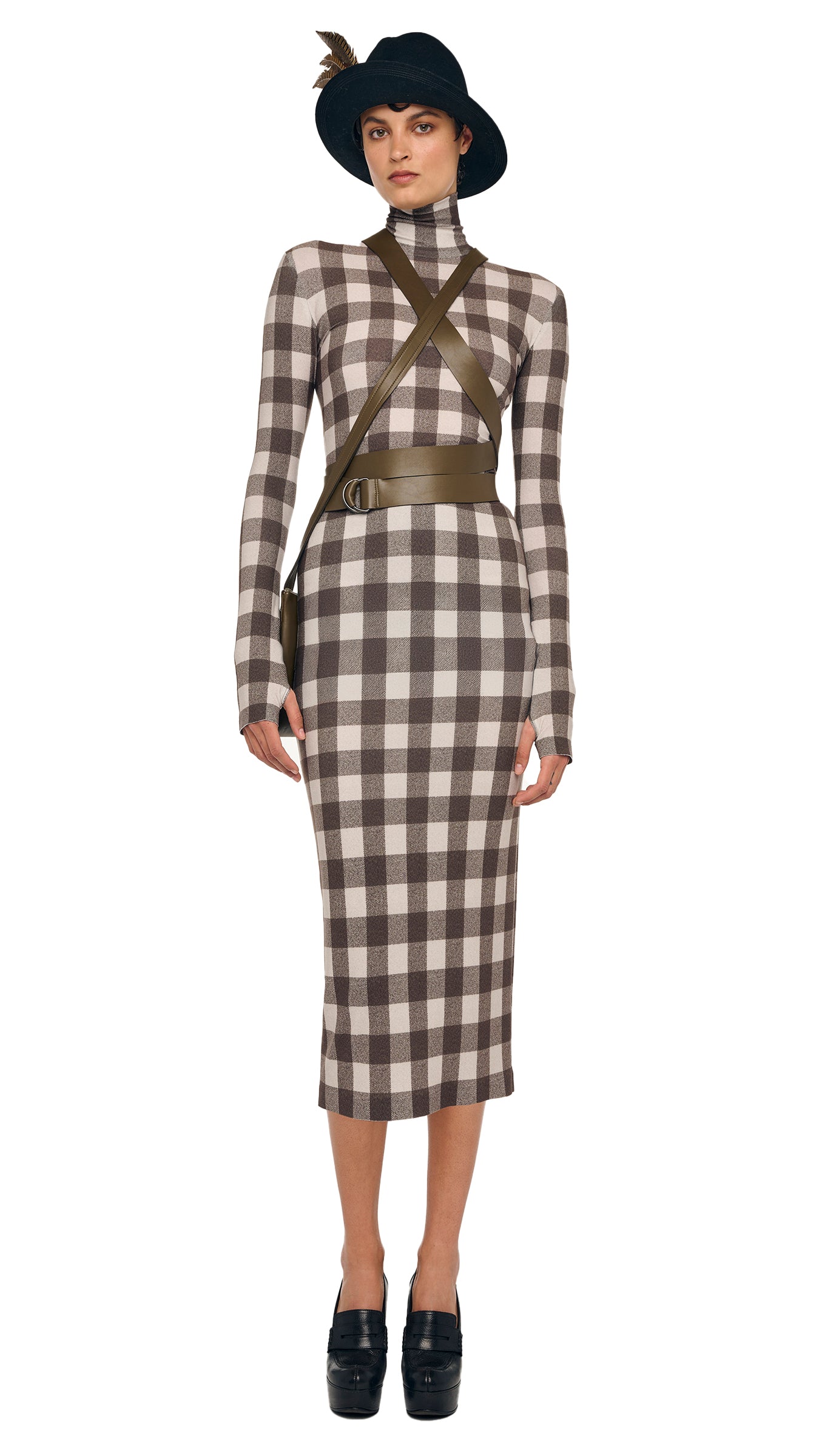 norma kamali slim fit turtleneck dress Norma Kamali Long Sleeve Turtleneck Pickleball Dress