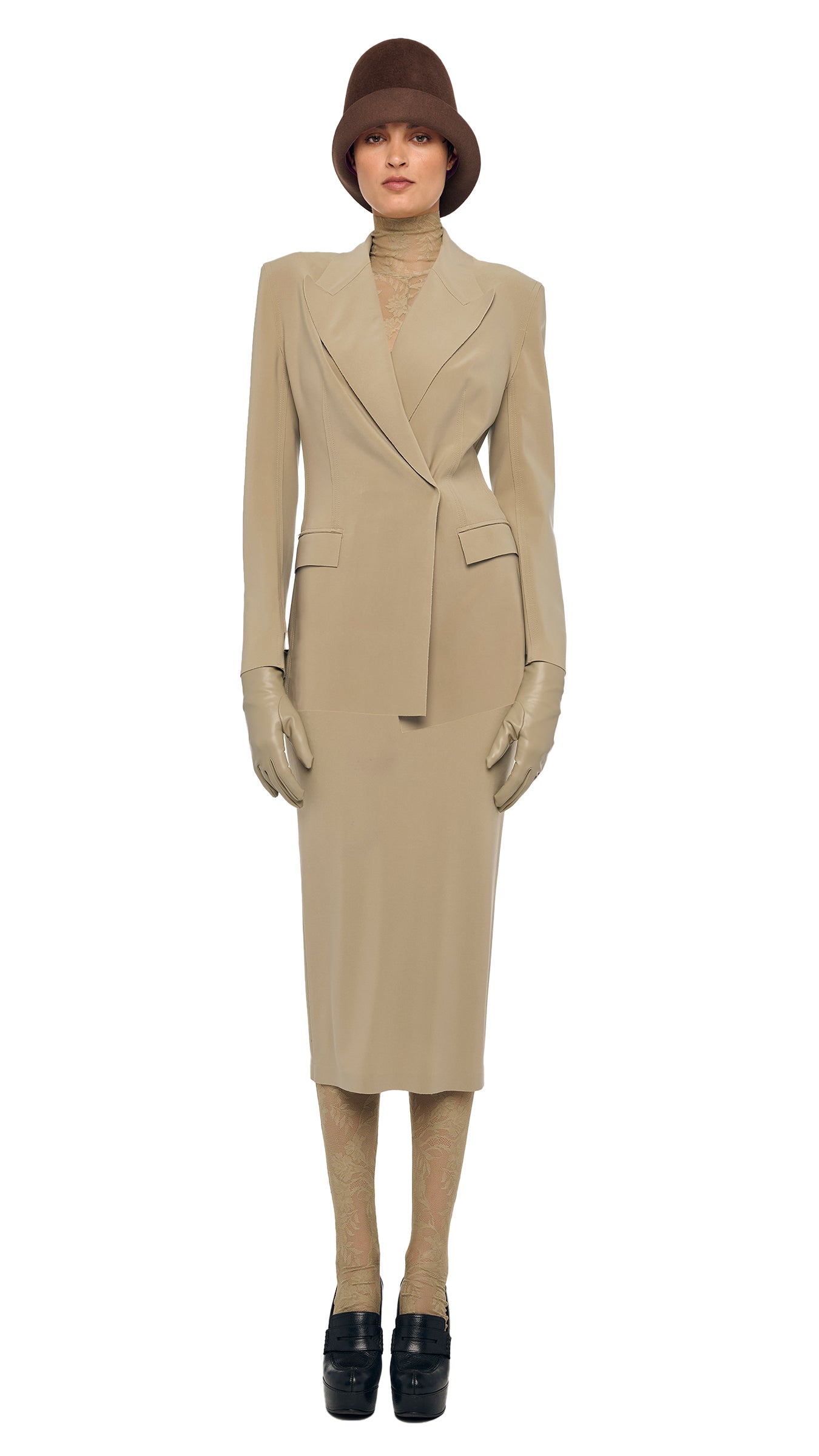 CLASSIC DOUBLE BREASTED JACKET – Elm – Norma Kamali