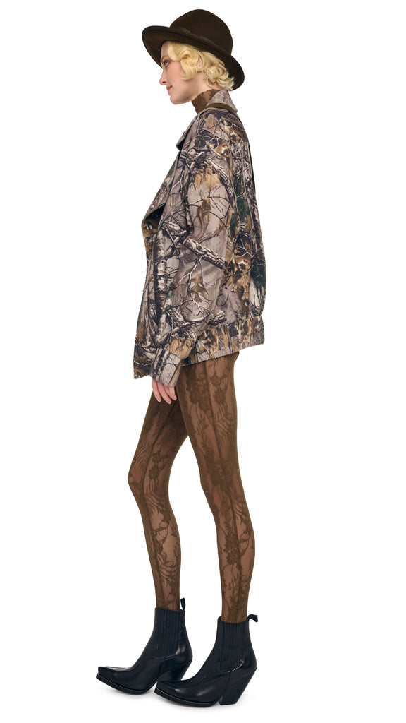 x115xtaylor カミース LONG SLEEVE SLIM FIT TURTLE CATSUIT W/ FOOTIE – Bark – Norma Kamali