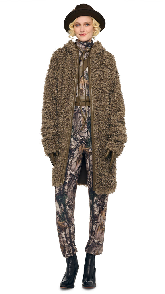 OS RAGLAN SLEEVE ZIP FRONT HOODED JACKET – Bark – Norma Kamali