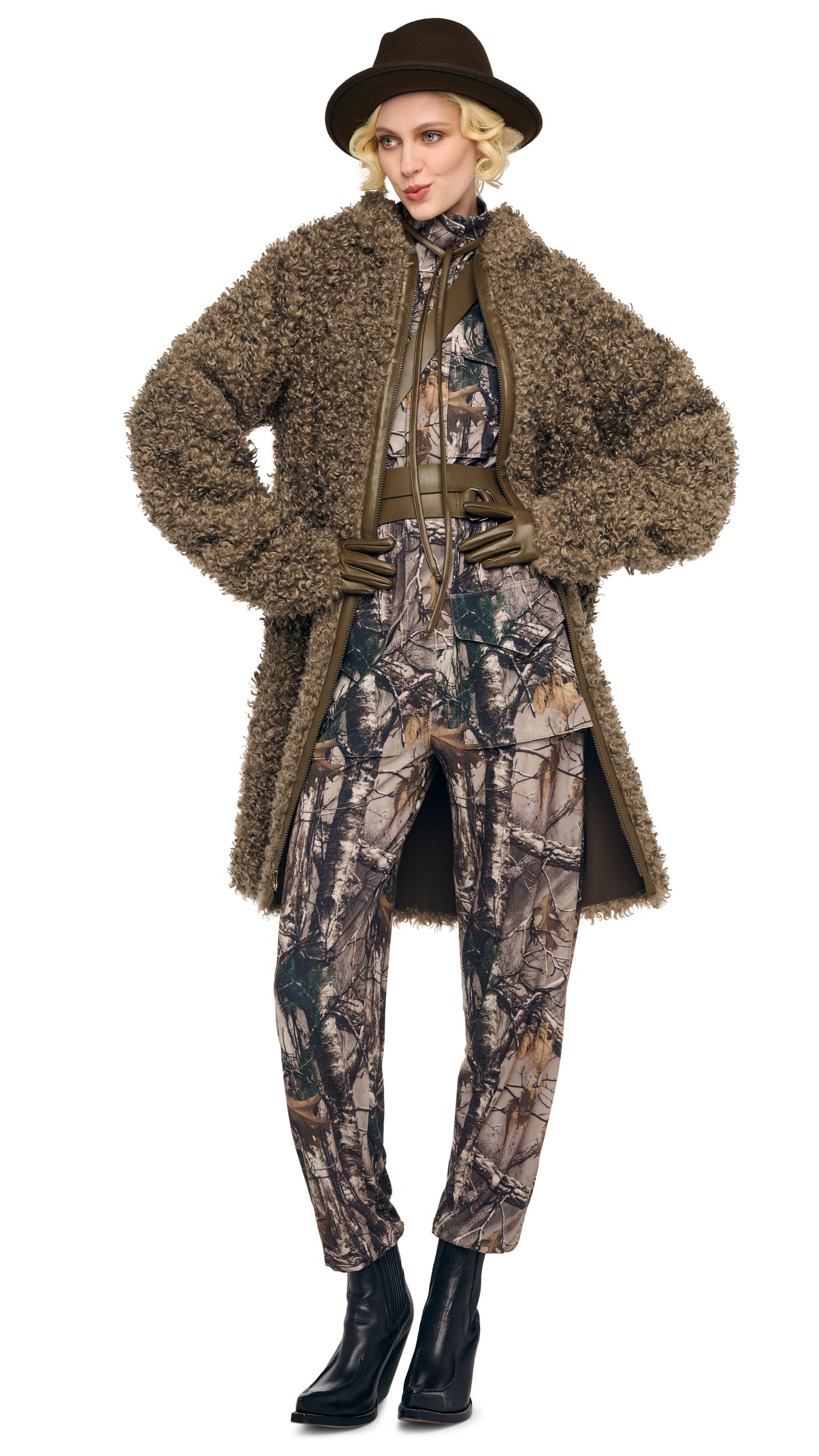 TURTLE CARGO JUMPSUIT – Trees – Norma Kamali