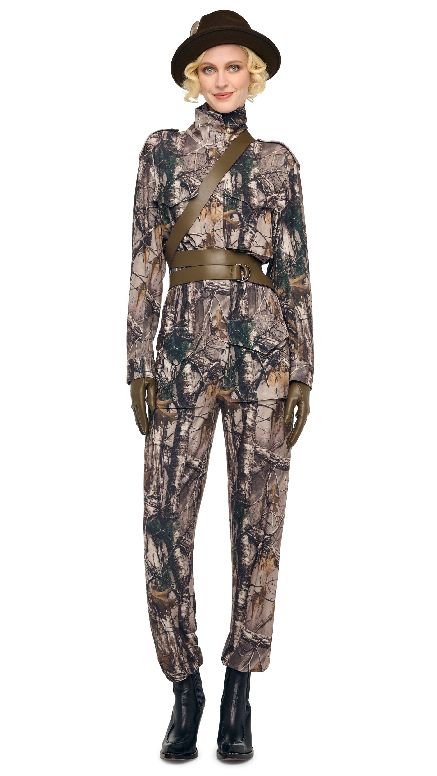 TURTLE CARGO JUMPSUIT – Trees – Norma Kamali