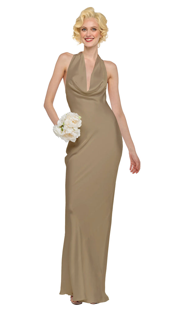halter neck midi length dress La Lune Low Bk Halter Neck Midi Dress main image 0