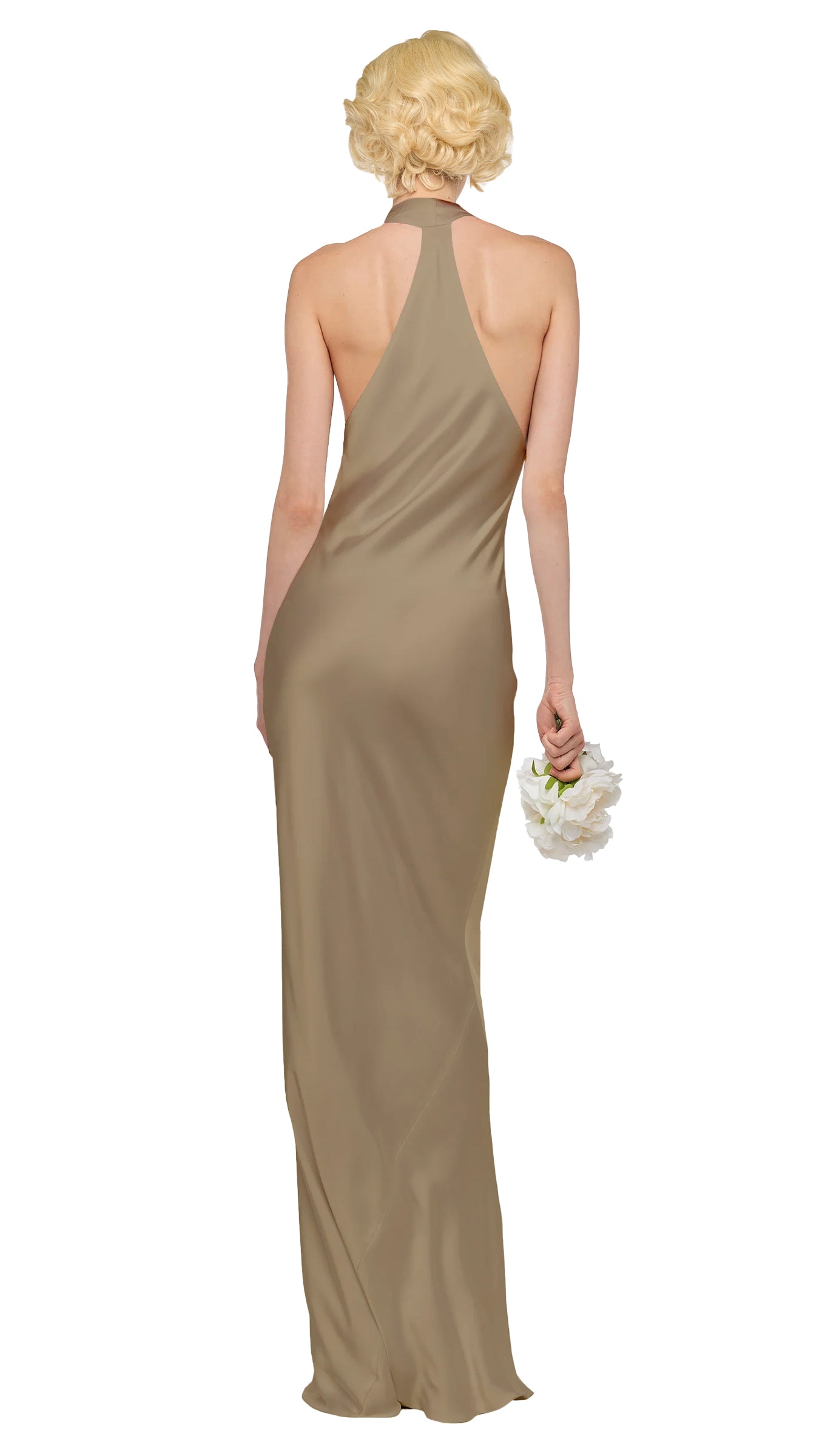 HALTER DRAPE BIAS GOWN Elm Norma Kamali HALTER DRAPE BIAS GOWN Elm Norma Kamali