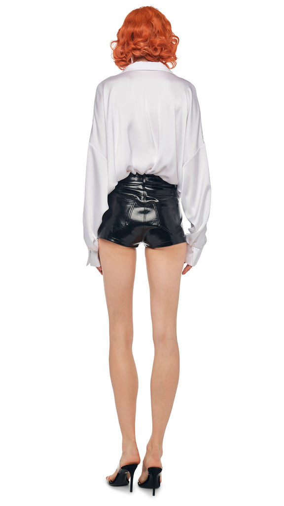 HIGH WAIST JEAN SHORT – Black – Norma Kamali