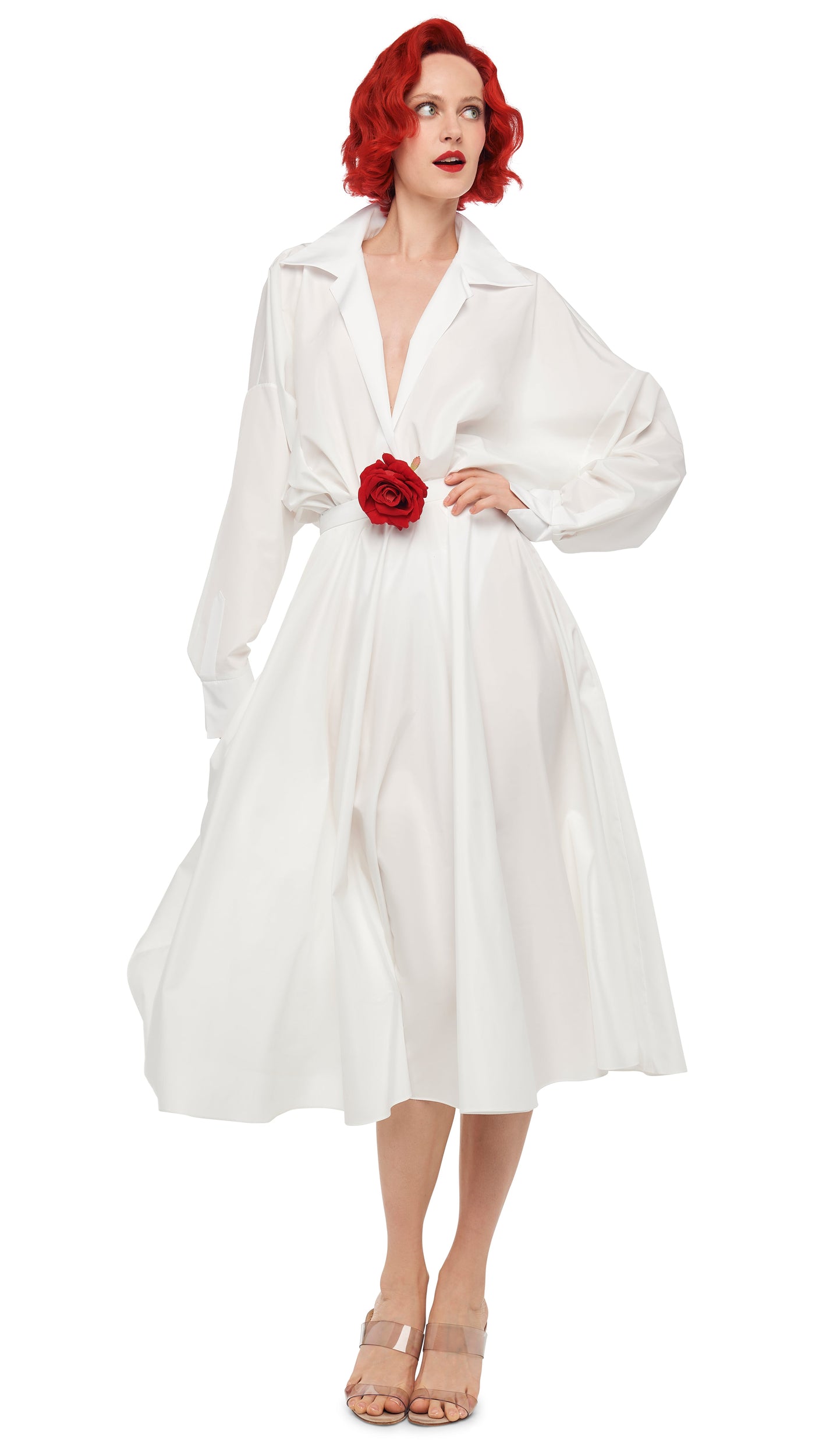 Norma Kamali Flared Skirt To Midcalf - Snow White / Size S Norma Kamali Flared Skirt To Midcalf - Snow White / Size S