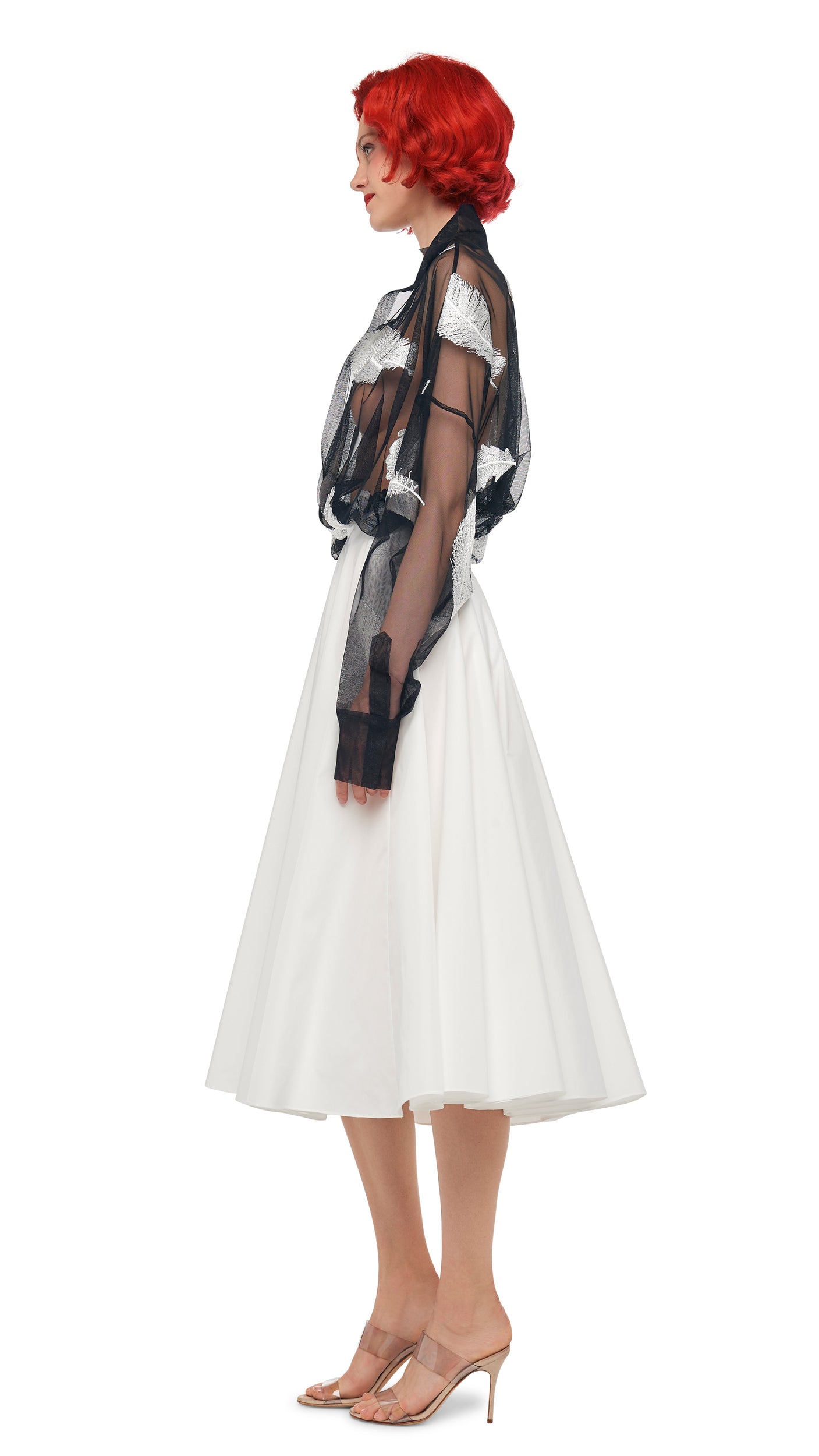 FLARED SKIRT TO MIDCALF Snow White Norma Kamali FLARED SKIRT TO MIDCALF Snow White Norma Kamali