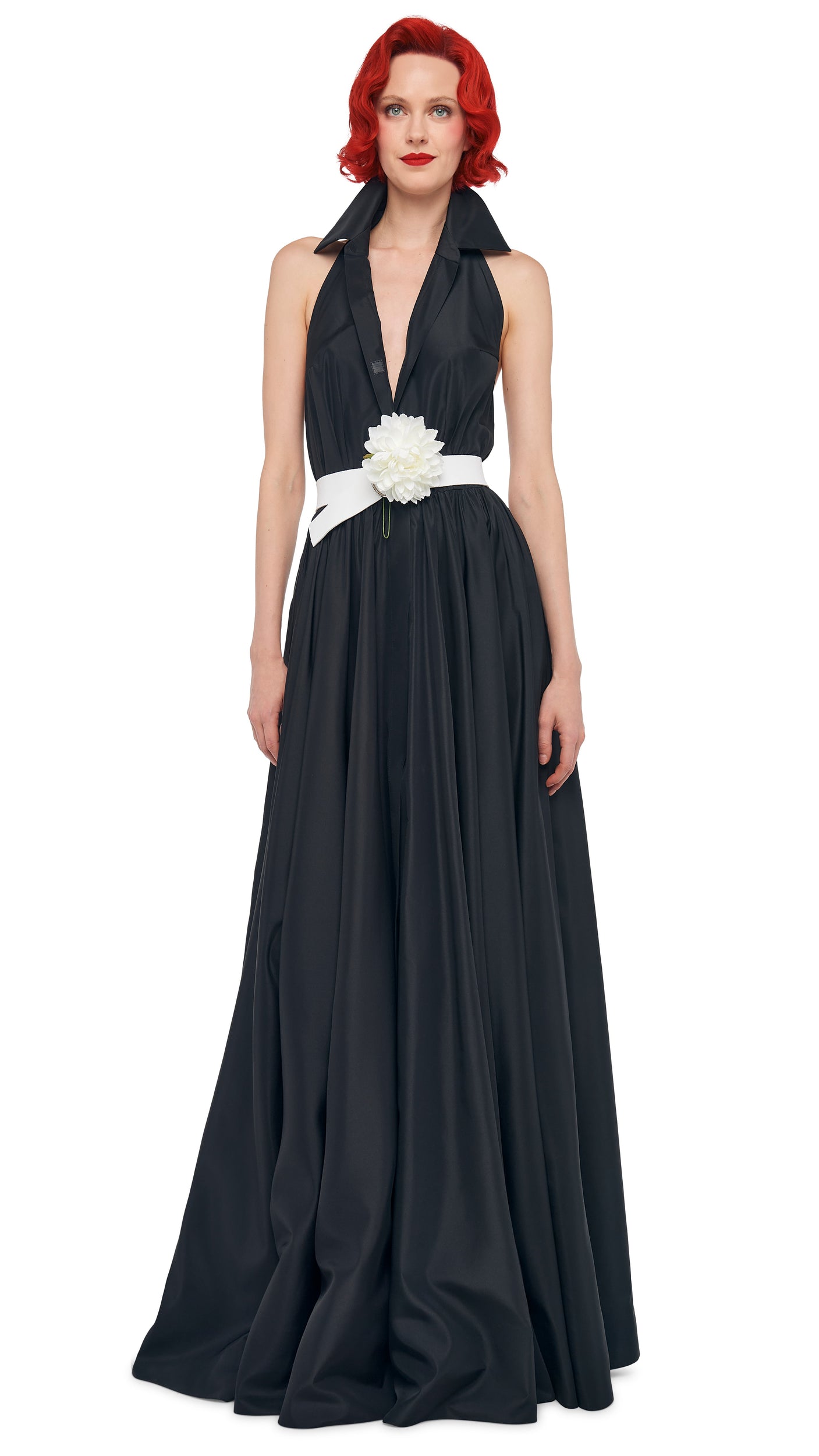 norma kamali black halter dress Norma Kamali Cross Halter Side Drape Gown in Black