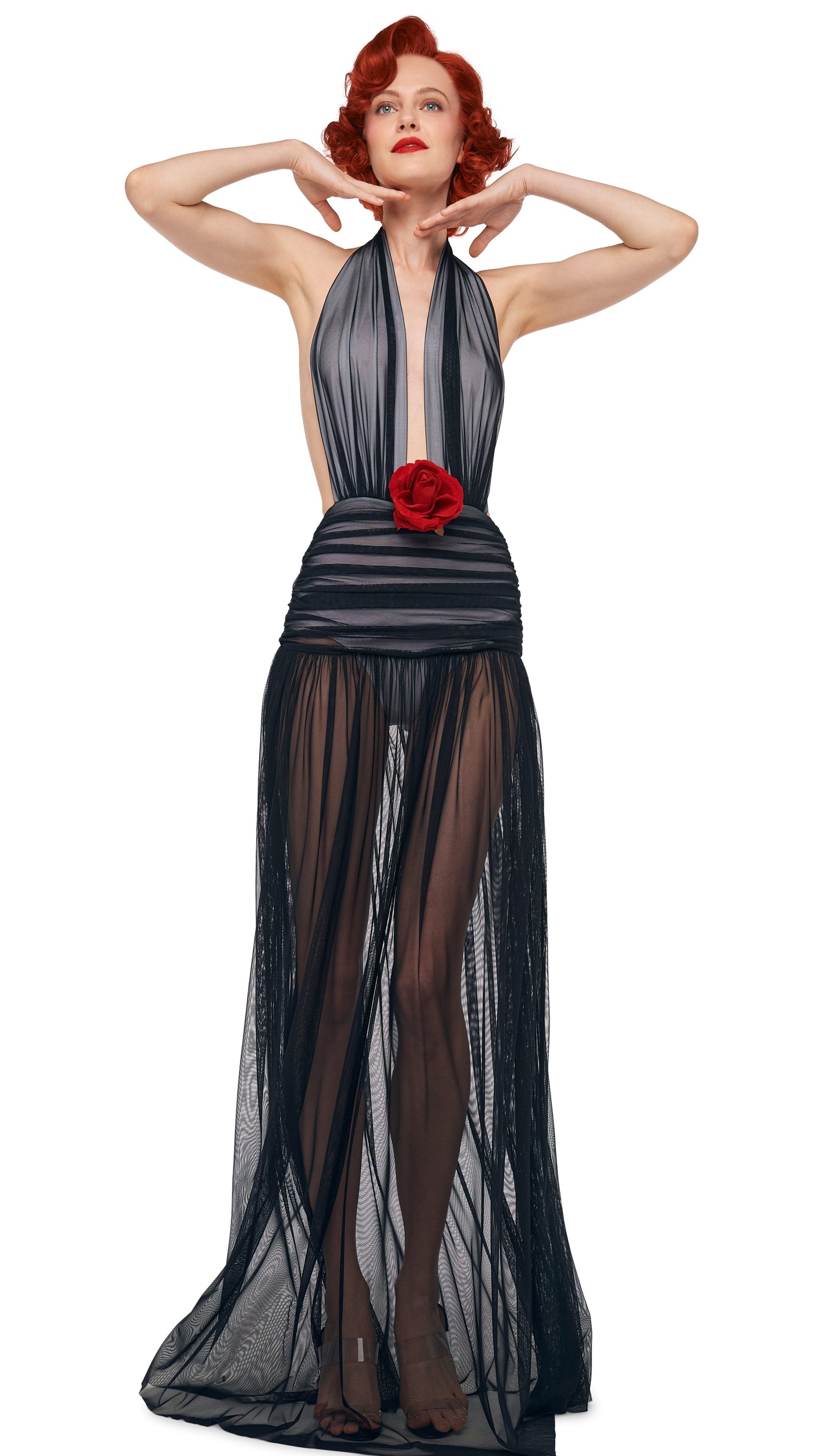 norma kamali halter dress Turtleneck Fishtail Gown and the popular packable Norma Kamali Halterneck Shirred Maxi