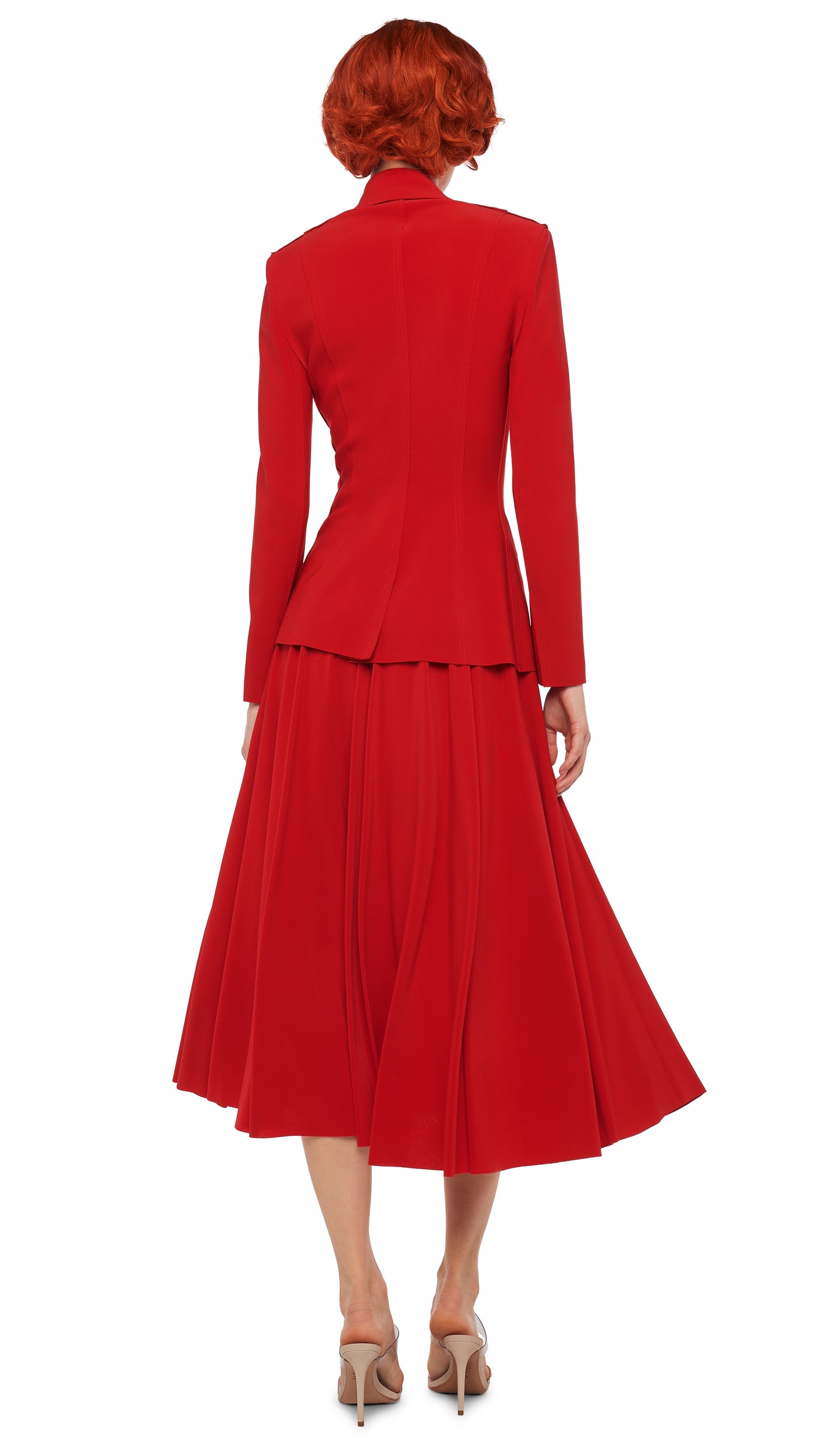 FLARED SKIRT TO MIDCALF Tiger Red Norma Kamali FLARED SKIRT TO MIDCALF Tiger Red Norma Kamali