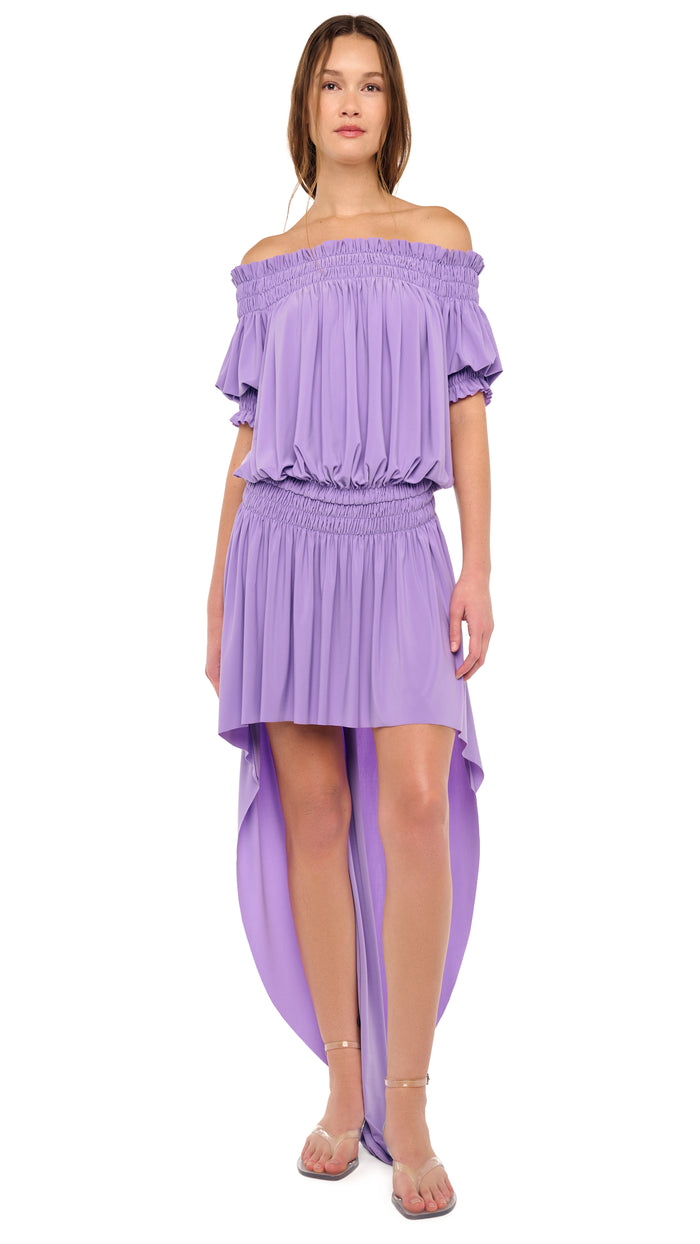 SHORT SLEEVE PEASANT HI LOW DRESS #5