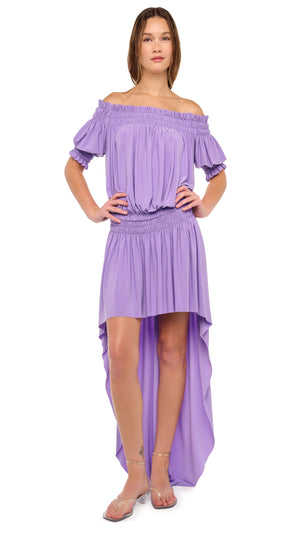 SHORT SLEEVE PEASANT HI LOW DRESS #6 Thumbnail