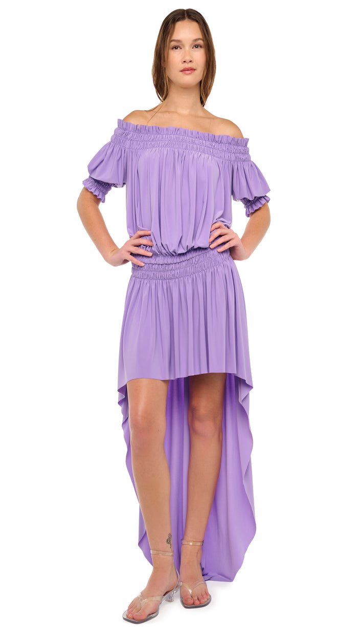 SHORT SLEEVE PEASANT HI LOW DRESS #6