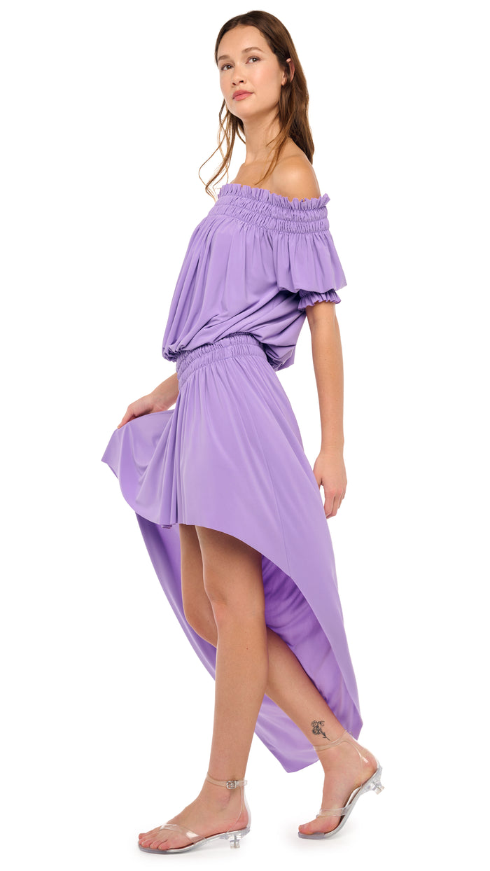 SHORT SLEEVE PEASANT HI LOW DRESS #4