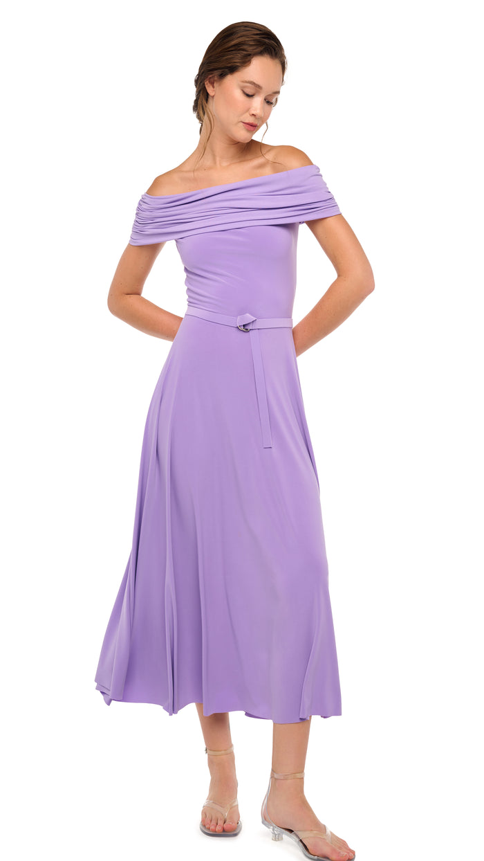 COWL HOODED FLARED DRESS #1