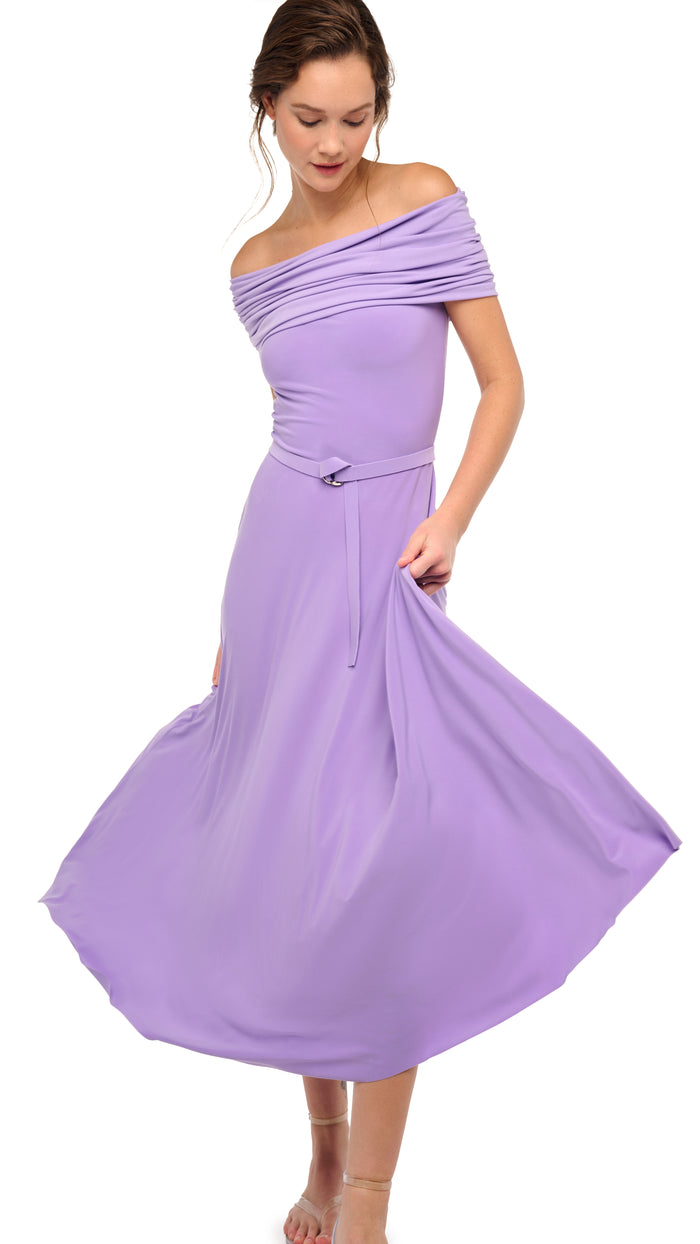 COWL HOODED FLARED DRESS #7