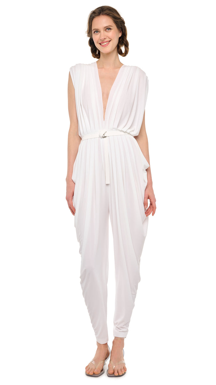 SQUARE SLEEVE WATERFALL JUMPSUIT #4