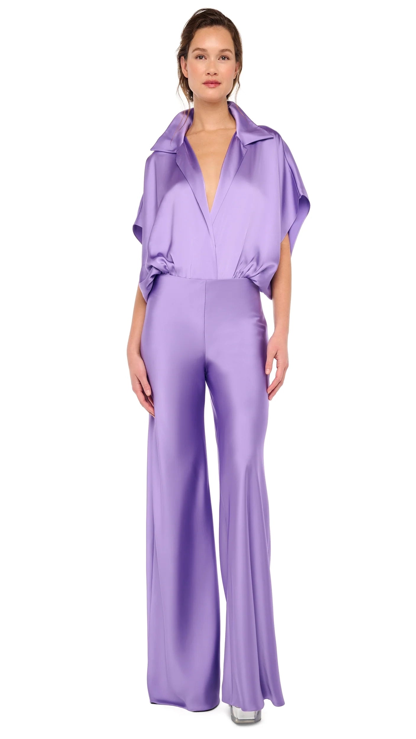 OVERSIZED SLEEVELESS NK JUMPSUIT - Lavender / M