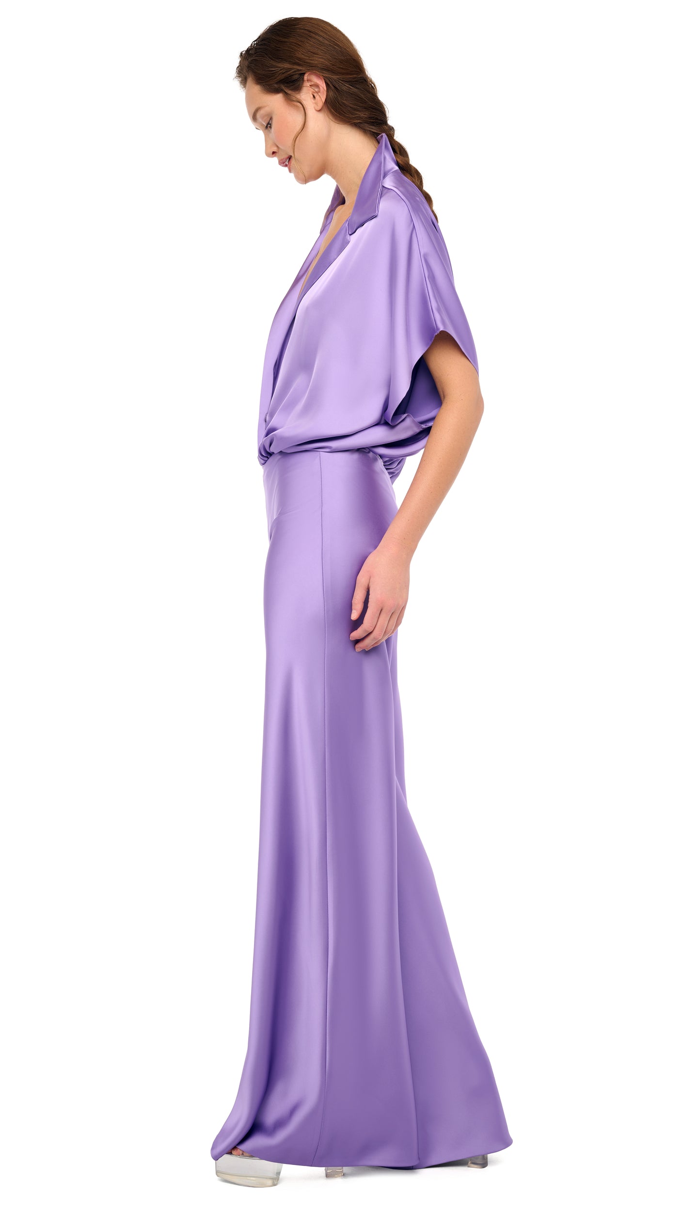 OVERSIZED SLEEVELESS NK JUMPSUIT – Lavender – Norma Kamali