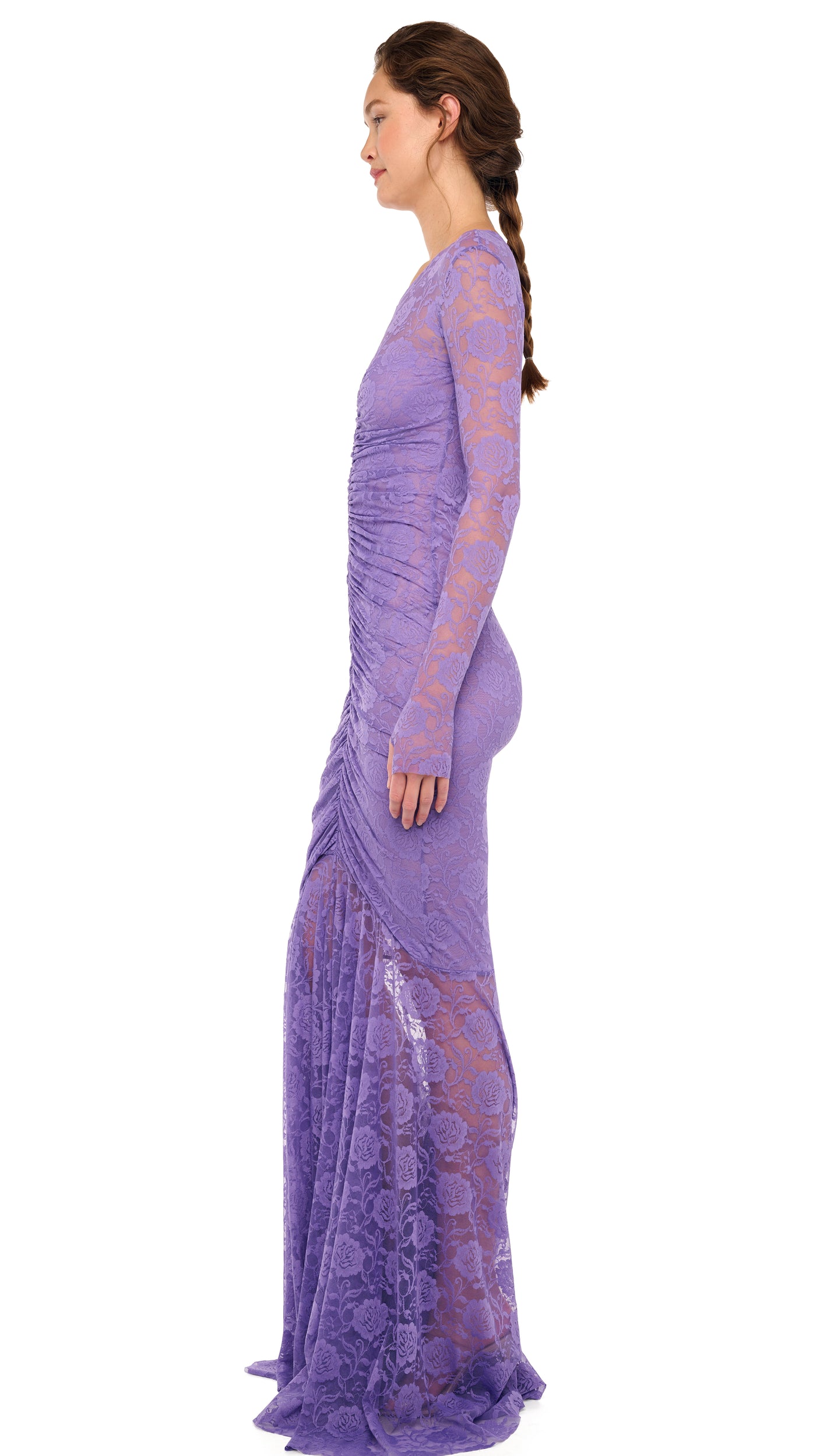norma kamali purple dress Diana ruched jersey midi dress in purple - Norma Kamali