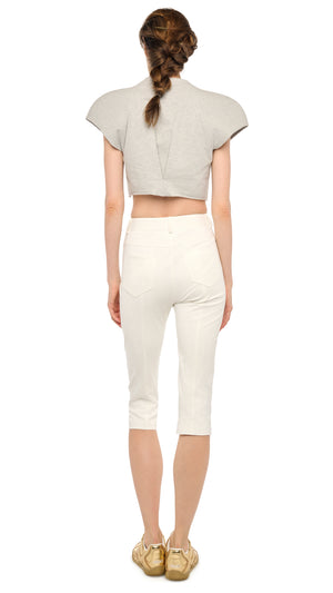 CAP SLEEVE BOMBER CROPPED TOP #3 Thumbnail