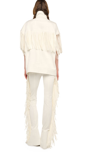 SLEEVELESS OVERSIZED JEAN JACKET W/ FRINGE #4 Thumbnail