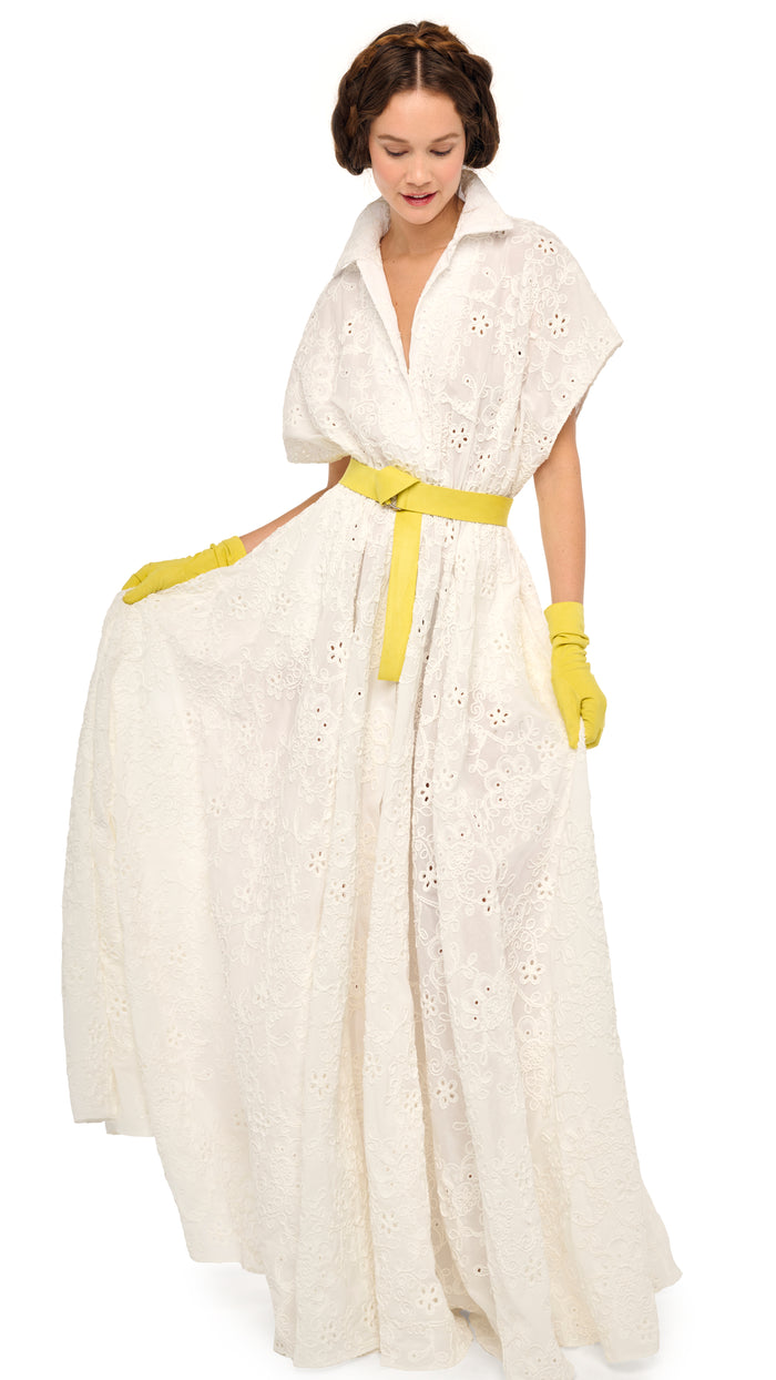 OVERSIZED SLEEVELESS NK FLARED GOWN #1
