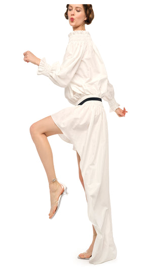 LONG SLEEVE PEASANT HI LOW DRESS #1 Thumbnail