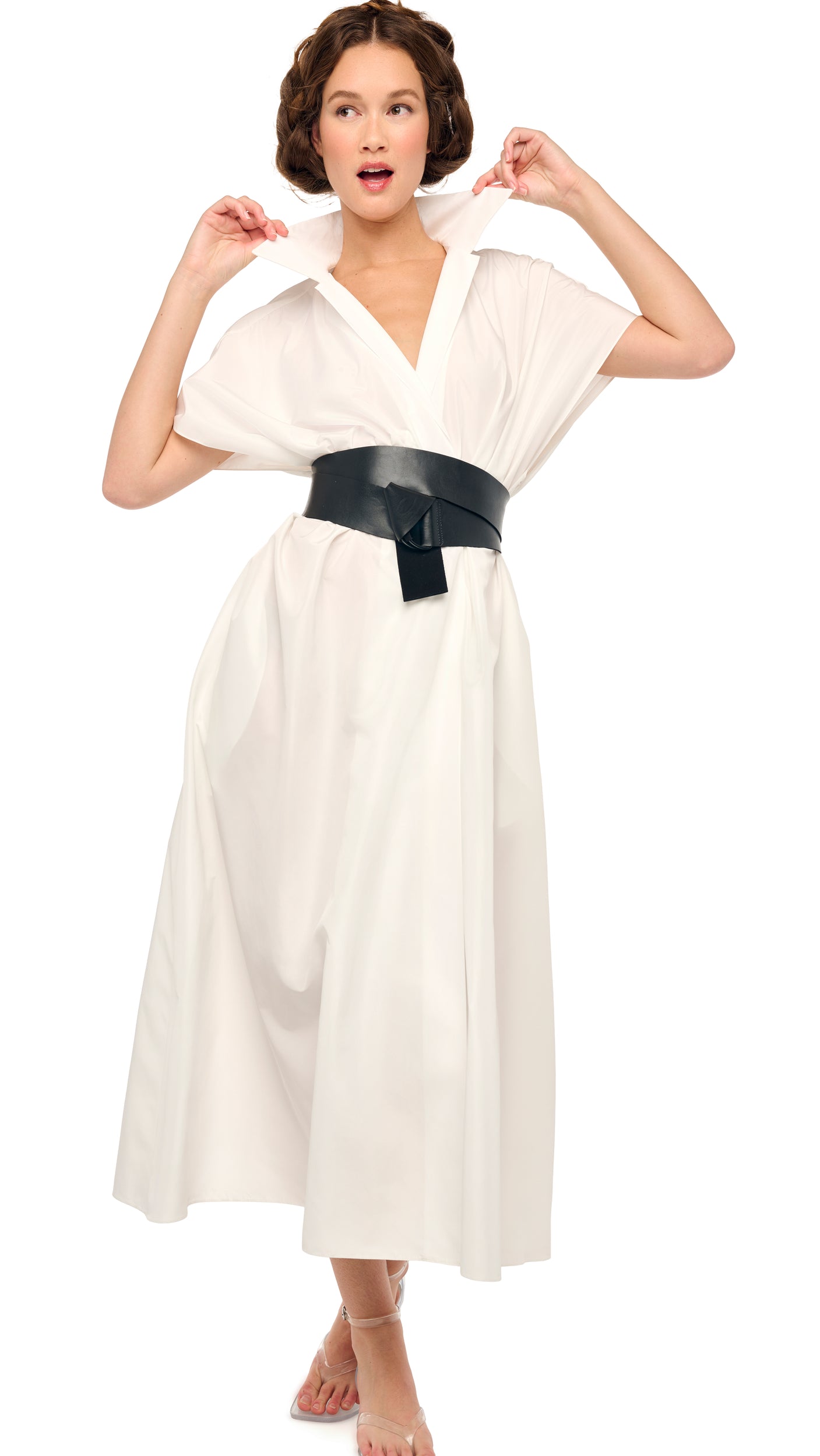 OVERSIZED SLEEVELESS NK SHIRT TO MIDCALF OPEN – Snow White – Norma