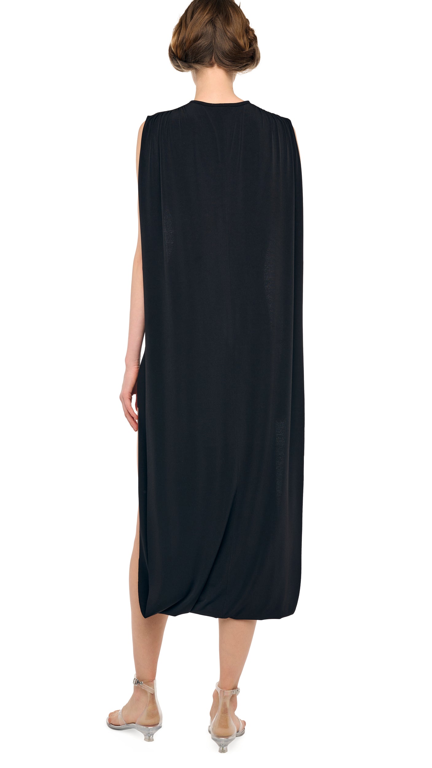 SLEEVELESS XL COCOON MINI DRESS – Black – Norma Kamali