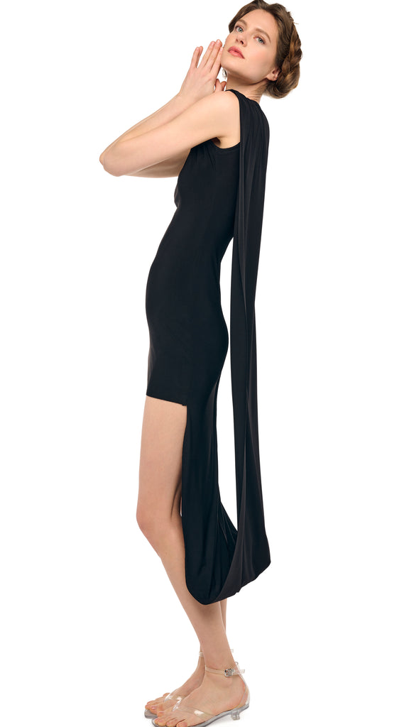 SLEEVELESS XL COCOON MINI DRESS – Black – Norma Kamali