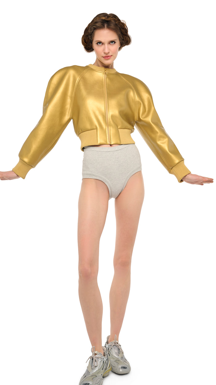 OVERSIZED CREW NECK BOMBER 1980S JACKET #6