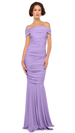 SLEEVELESS COWL NECK SIDE SHIRRED FISHTAIL GOWN #1 Thumbnail