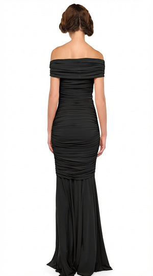 SLEEVELESS COWL NECK SIDE SHIRRED FISHTAIL GOWN #3 Thumbnail