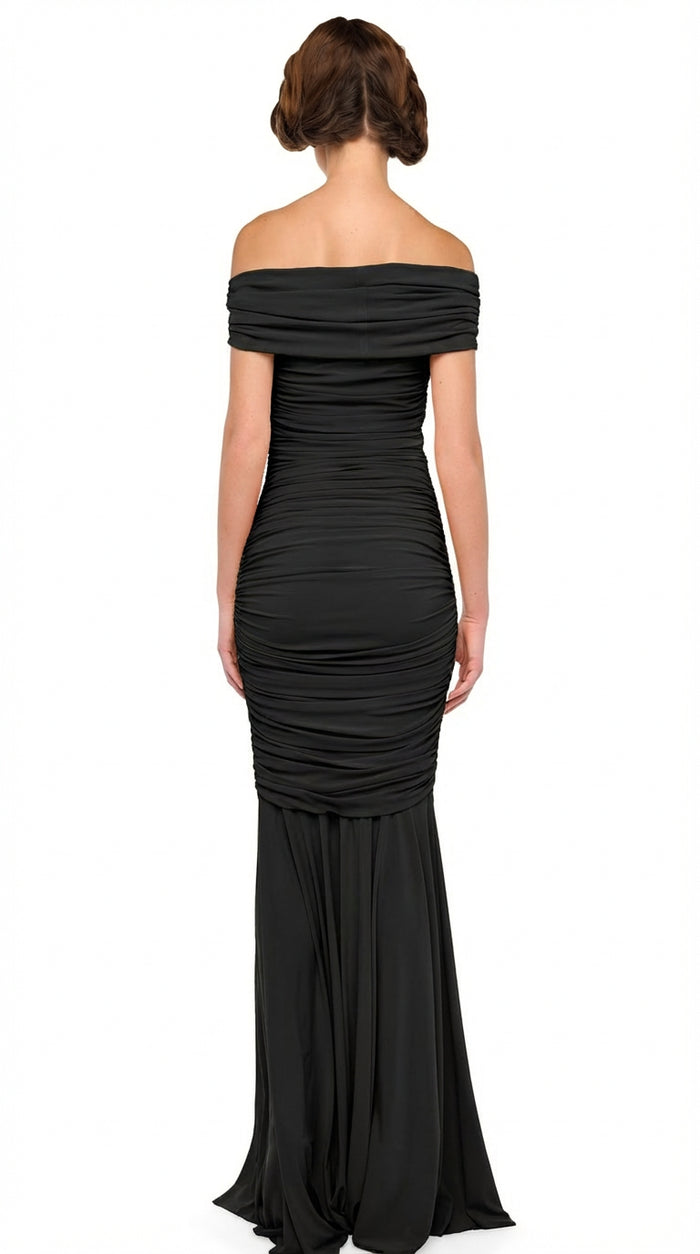 SLEEVELESS COWL NECK SIDE SHIRRED FISHTAIL GOWN #3