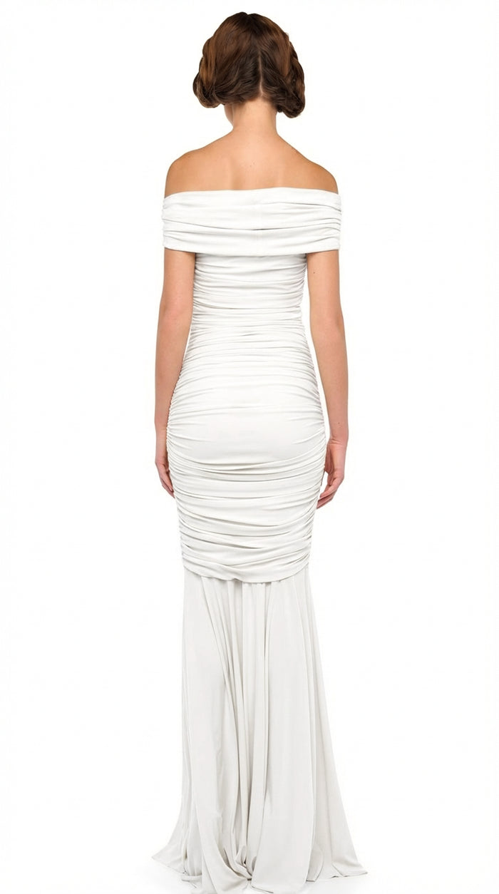 SLEEVELESS COWL NECK SIDE SHIRRED FISHTAIL GOWN #3