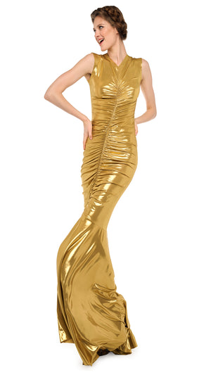SHIRRED FRONT FISHTAIL GOWN #1 Thumbnail