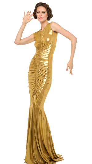 SHIRRED FRONT FISHTAIL GOWN #8 Thumbnail